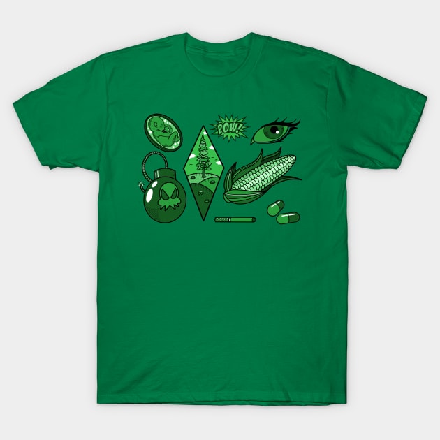 Green T-Shirt by NikInked